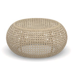 Front view of a round Wicker Coffee Table made from natural Rattan from the Cayman range by the House of Curators